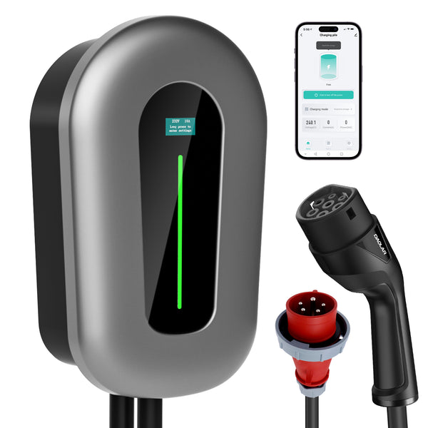 Daolar 22kW Wallbox Smart App Type2 EV Charger 400V 32A,  Adjustable current Home EV Charging Station for Electric Vehicles EVSE