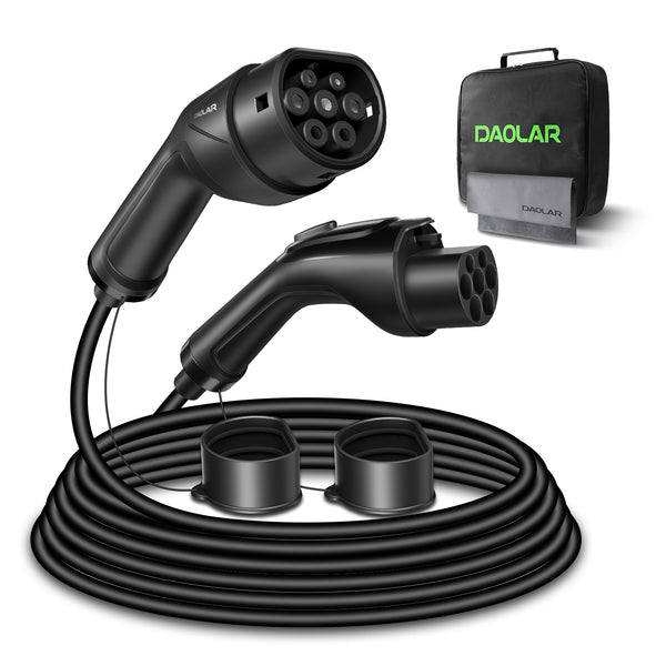 Daolar Type2 EV Charging Extension Cable for 3.5kw 7kw 11kw 22kw 7m cable with handbag