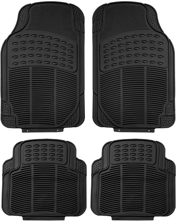 Daolar Universal Car Floor Mats Set of 4, Heavy-Duty Rubber Trimmable Car Rubber Mats For Most Cars, Sedan, SUV, Truck