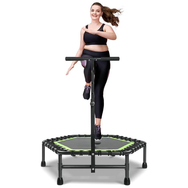 Daolar Rebounder Trampoline for Voksne, Silent Mini Trampoline Innendørs trening Fitness Trampoline Bungee Rebounder Workout Maks belastning 150 kg