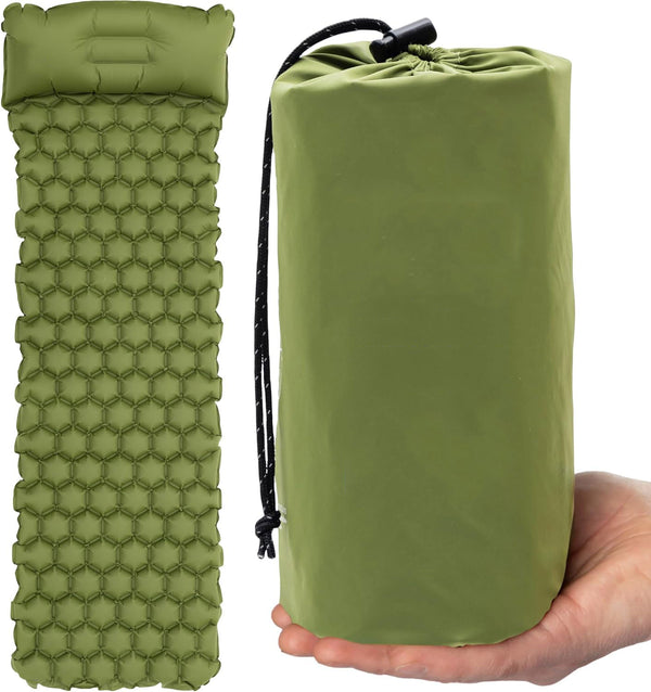 Daolar Camping Schlaf matte, Luft matte Ultraleicht aufblasbare Luft matratze mit integriertem Kissen faltbar, super leicht, Ein-Mann-Luft matratze geeignet für Outdoor-Camping