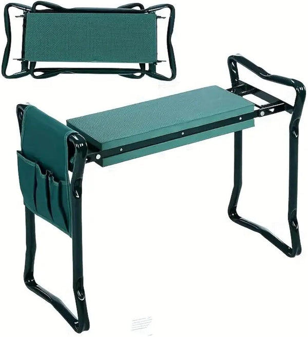 Daolar kneebench garden seat kneeler with soft knee cushion for gardening, garden kneeler, foldable garden stool up to 170 kg with 2 tool bags, garden chair for kneeling and sitting